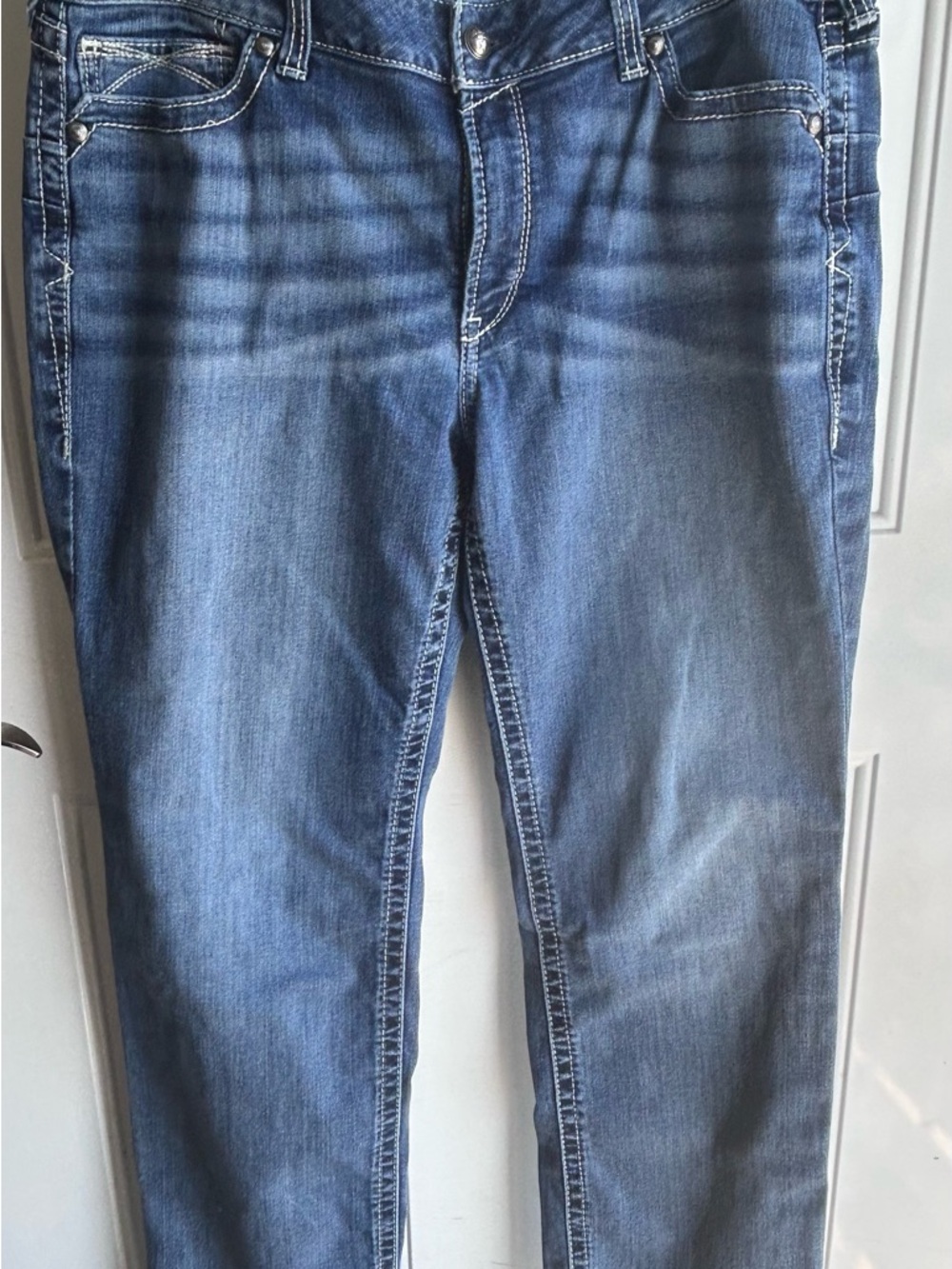 Ariat Womens Mid Rise Blue Straight Jeans 34R